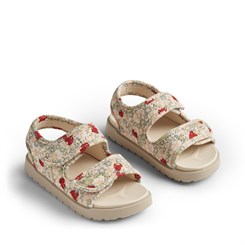 Wheat Open Toe Healy Print sandal - Rose Strawberries